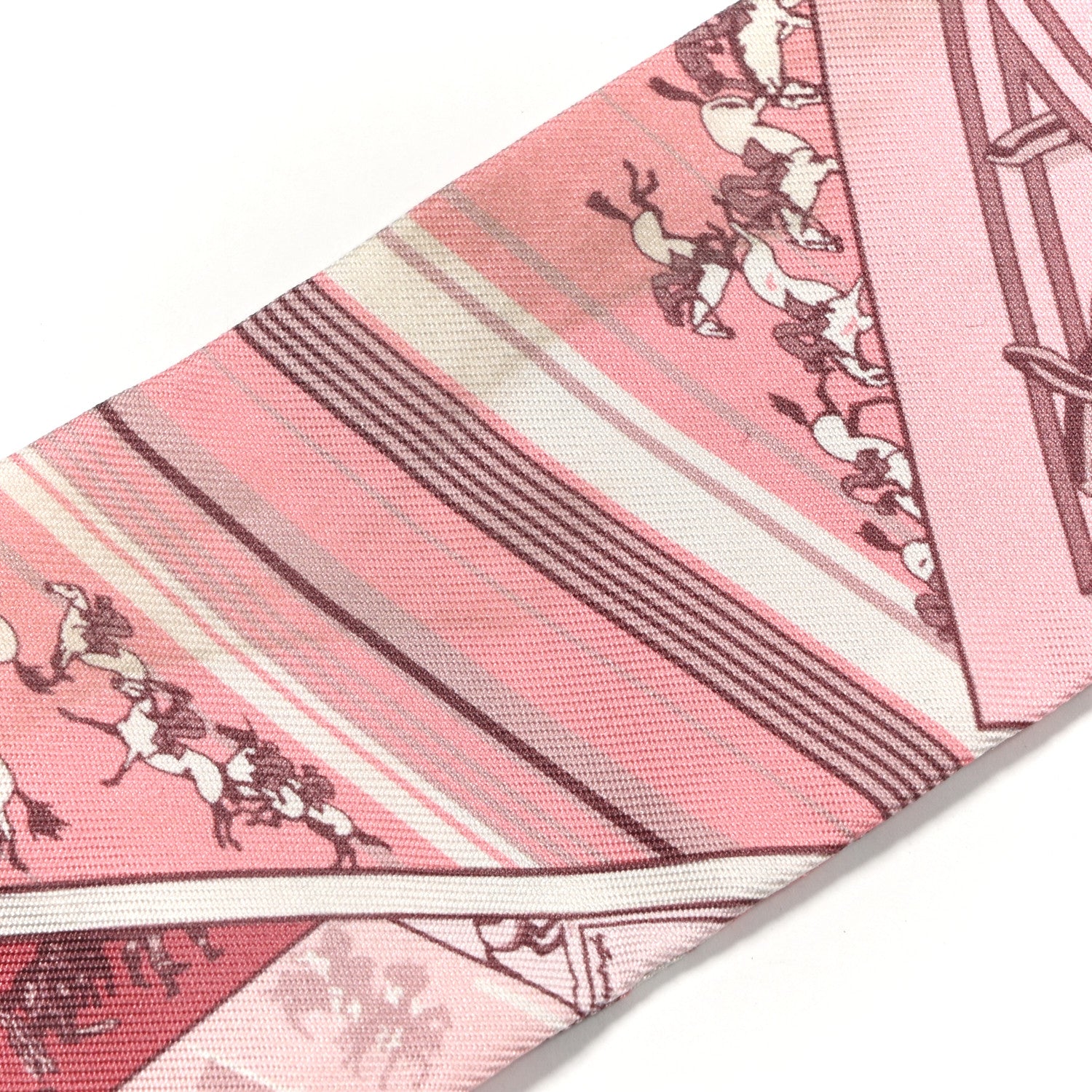 Hermes Silk Cheval Phoenix Twilly Grenadine Rose Gris 6 of 7
