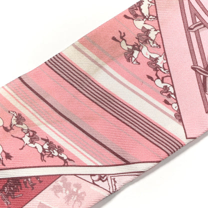 Hermes Silk Cheval Phoenix Twilly Grenadine Rose Gris 6 of 7