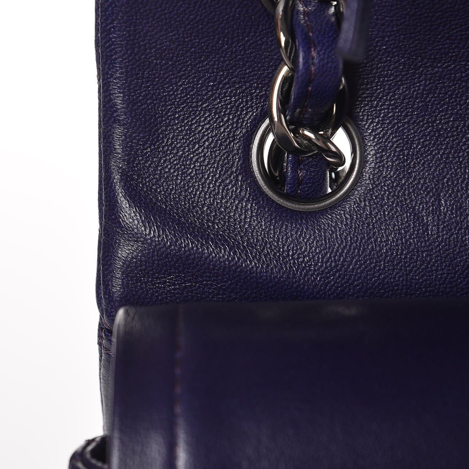 Chanel Lambskin Quilted Jumbo Double Flap Dark Purple 10 of 13
