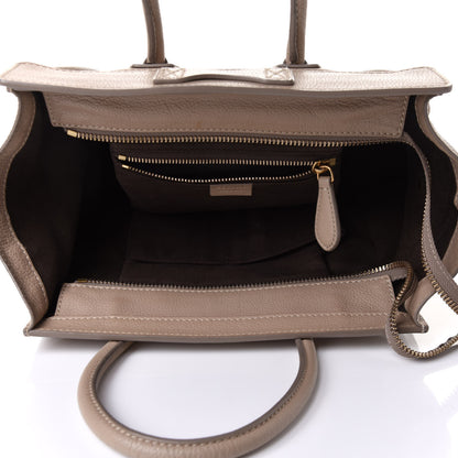 Celine Drummed Calfskin Micro Luggage Souris 5 of 14