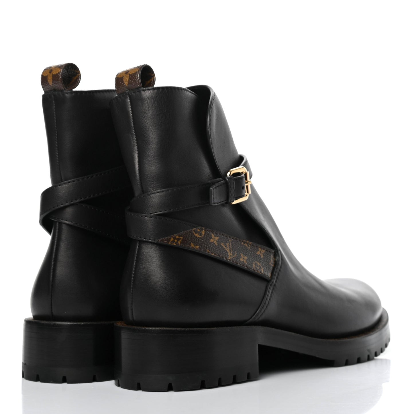 Calfskin Monogram Discovery Flat Ankle Boots 39.5 Black