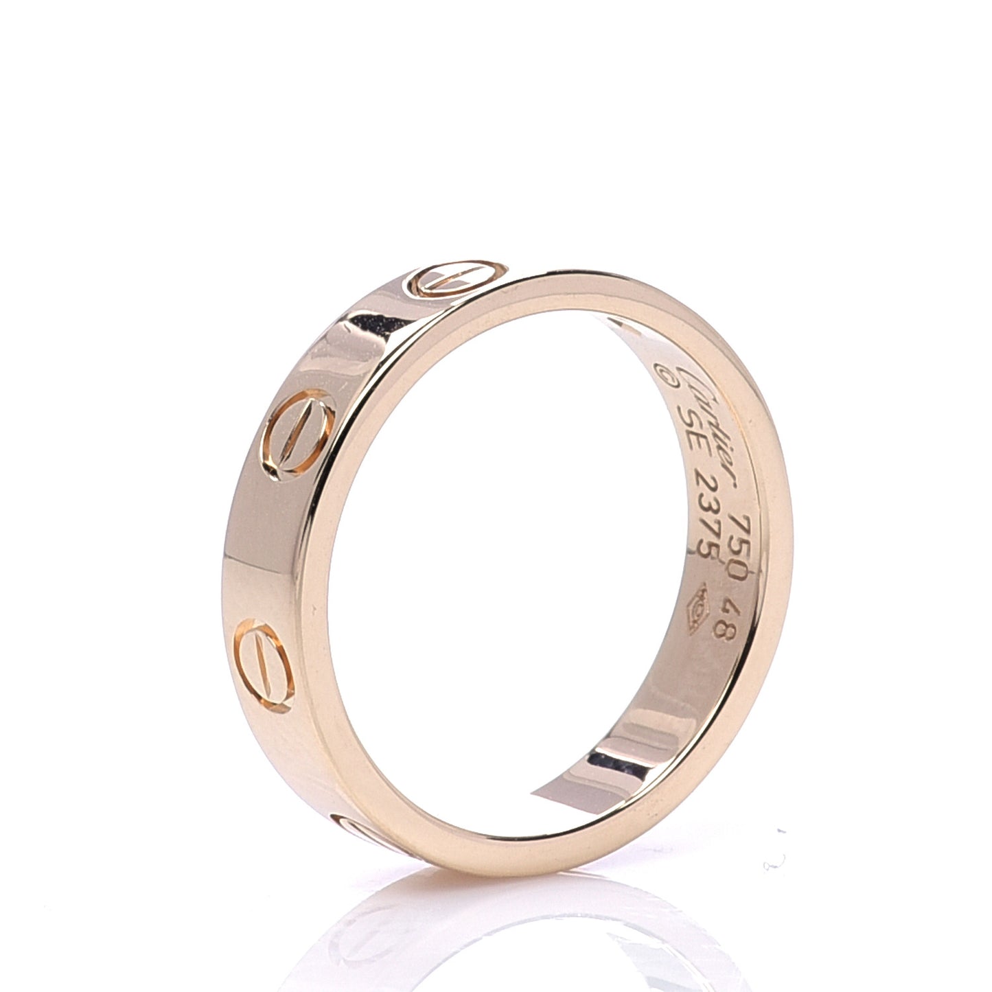 18K Yellow Gold Diamond 4mm LOVE Wedding Band Ring 48 4.5