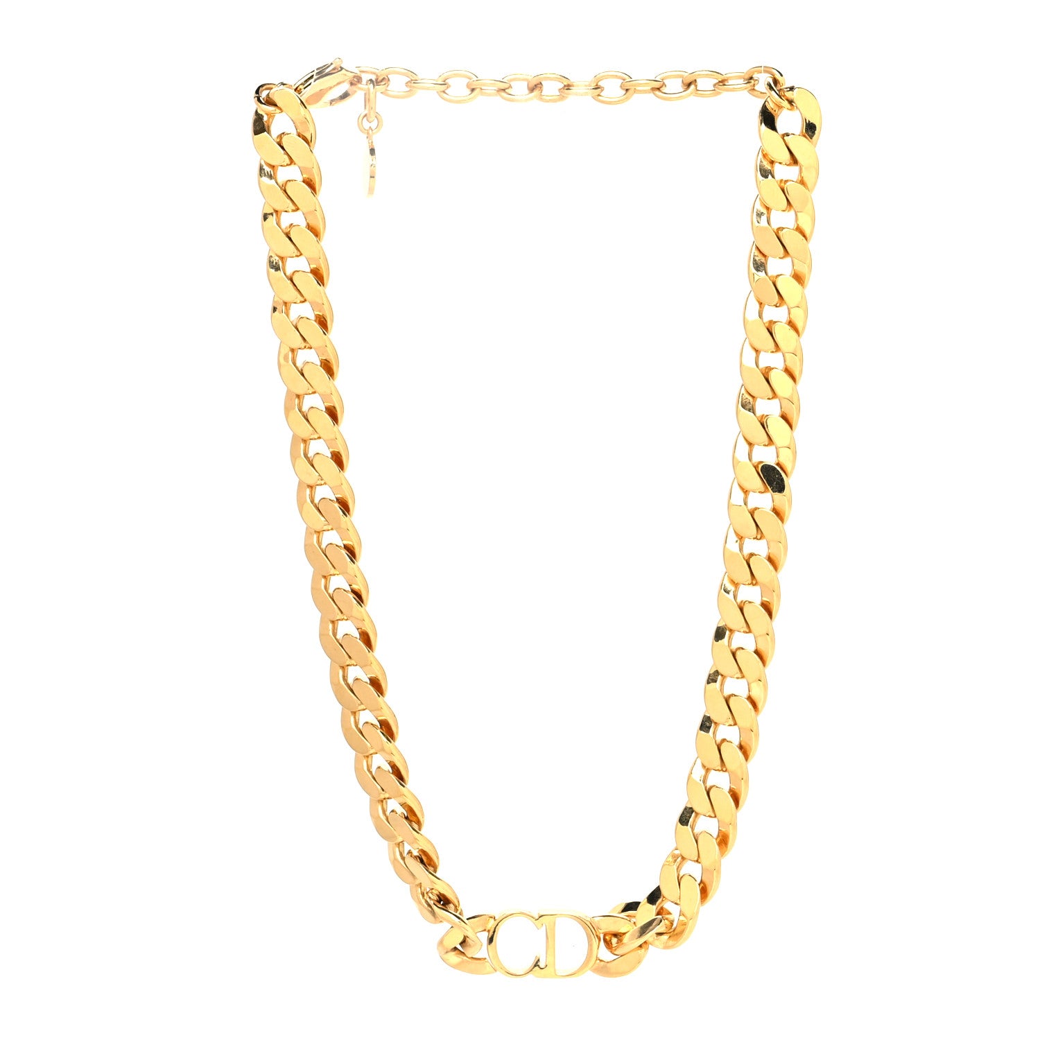 Christian Dior Metal Danseuse Etoile Chain Choker Necklace Gold 3 of 5