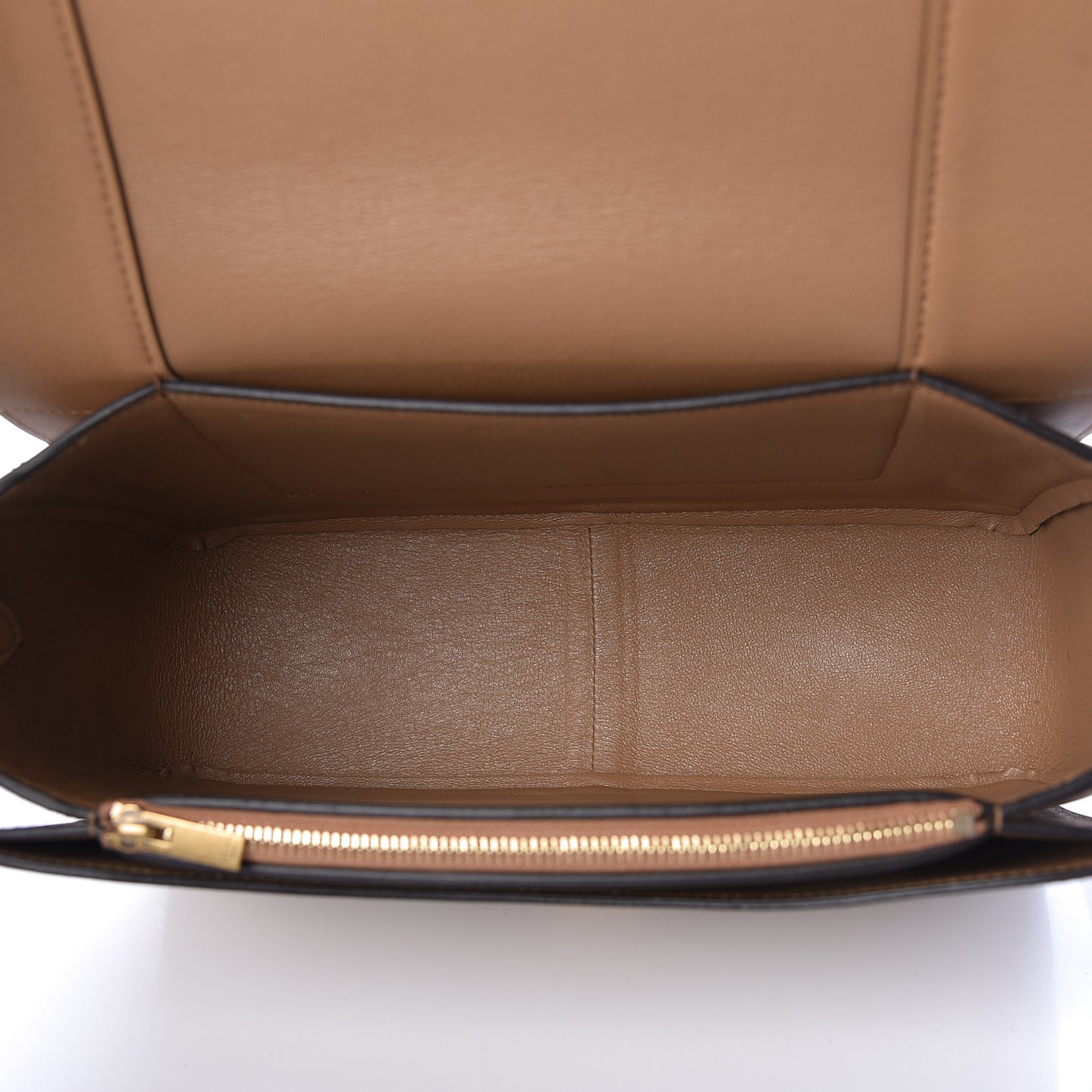 Shiny Smooth Calfskin Medium Frame Shoulder Bag Tan Optic White