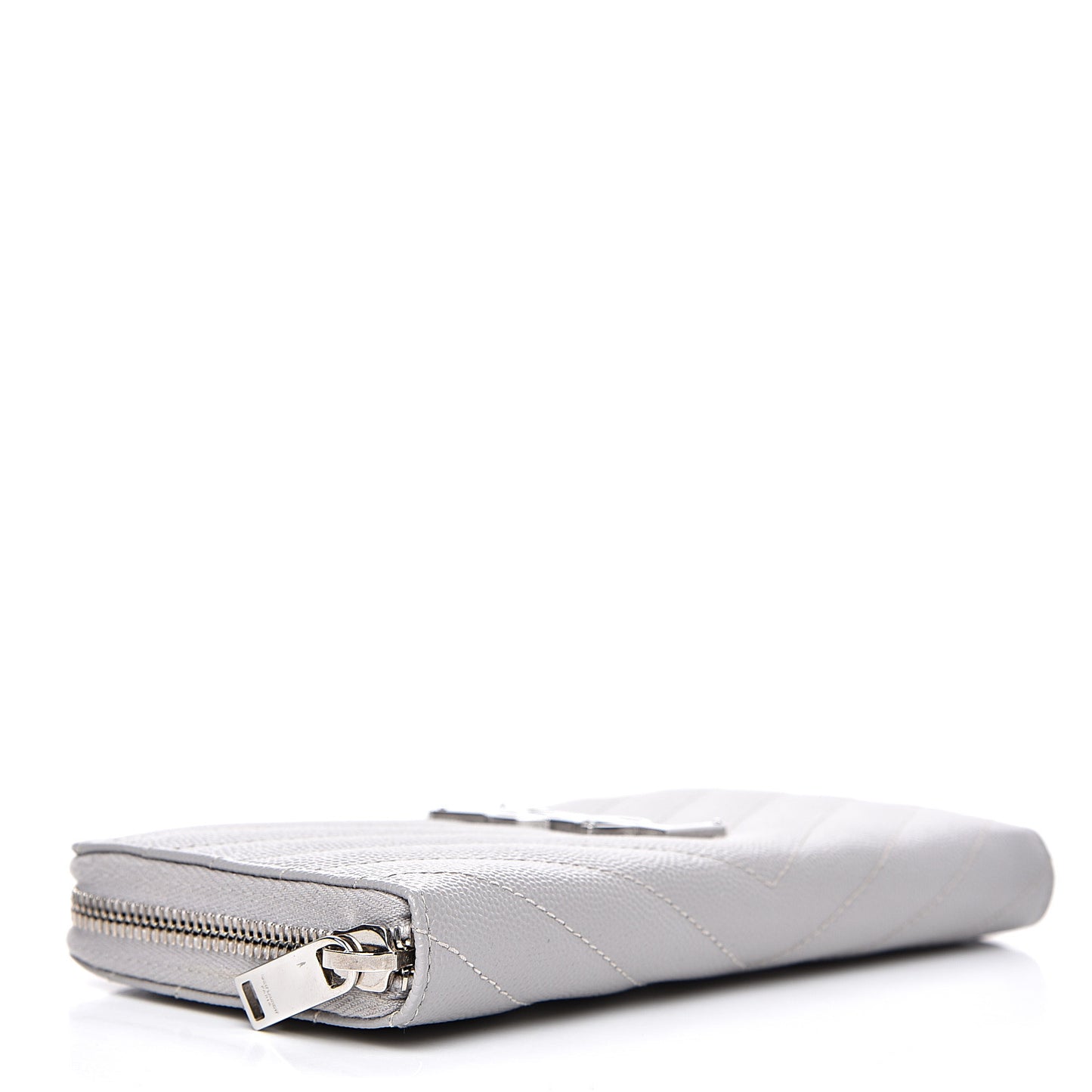 Grain De Poudre Matelasse Chevron Monogram Zip Around Wallet Granite