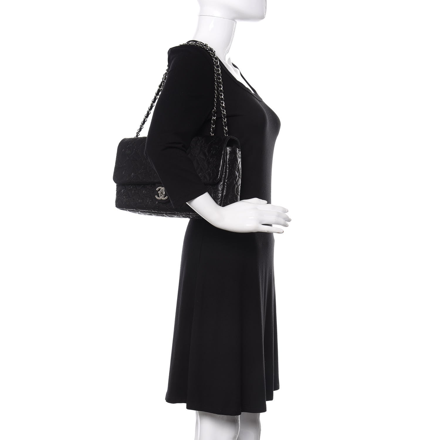 Chanel Calfskin Embossed Large Lucky Symbols Flap Black 2 of 11