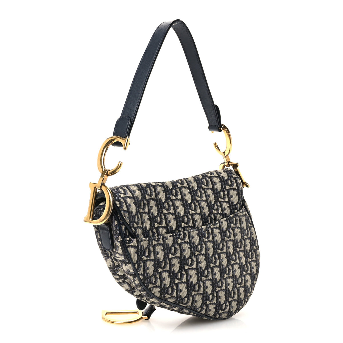 Christian Dior Oblique Saddle Bag Blue 3 of 10