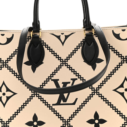 Louis Vuitton Empreinte Monogram Giant Broderies Onthego MM Cream Black 7 of 9