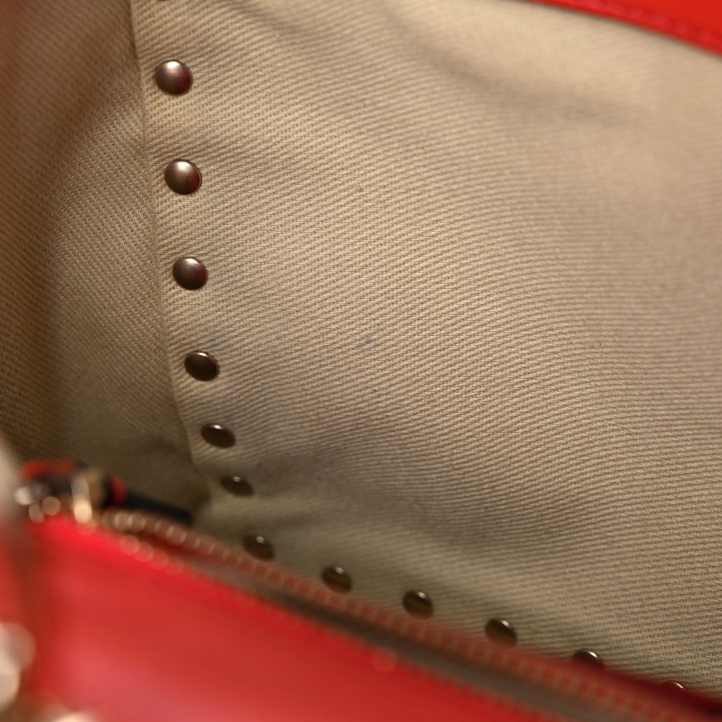 Vitello Mini Rockstud Tote Red