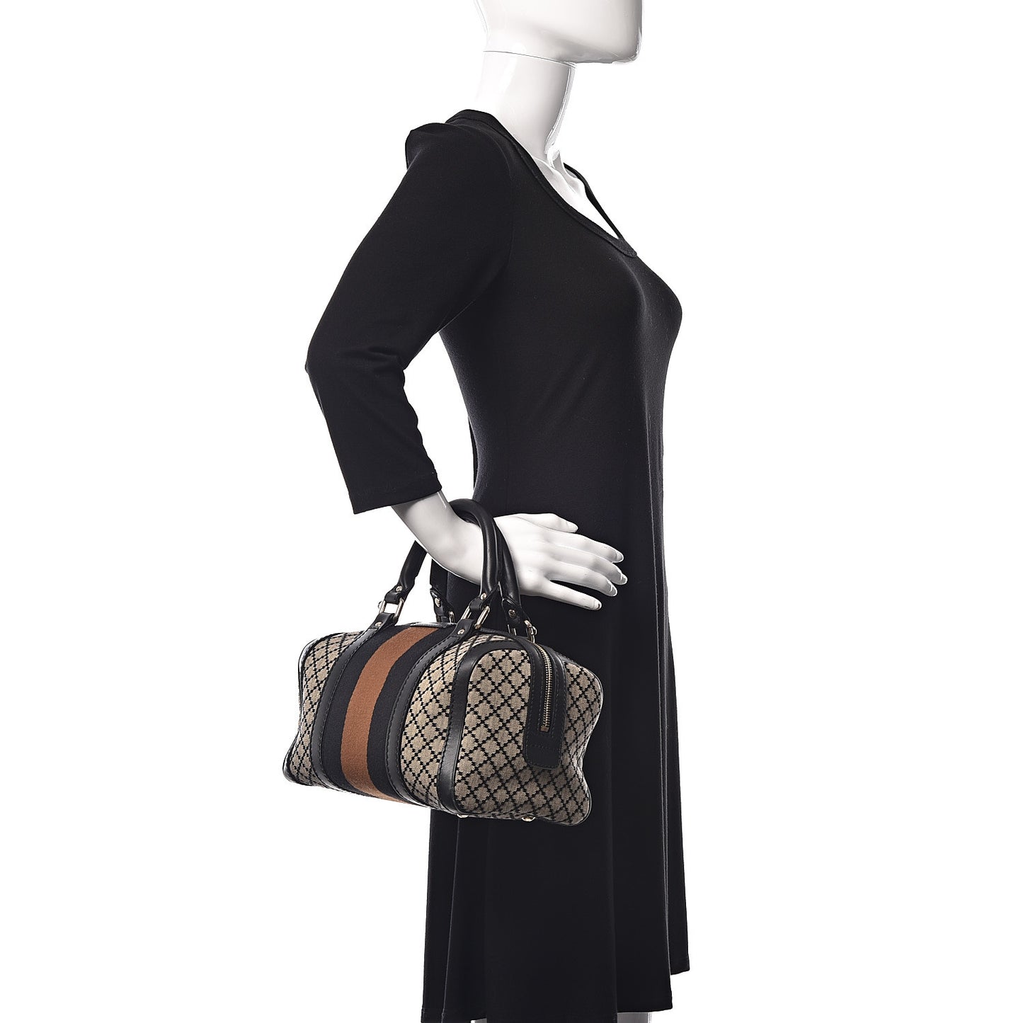 Diamante Vintage Web Small Boston Black