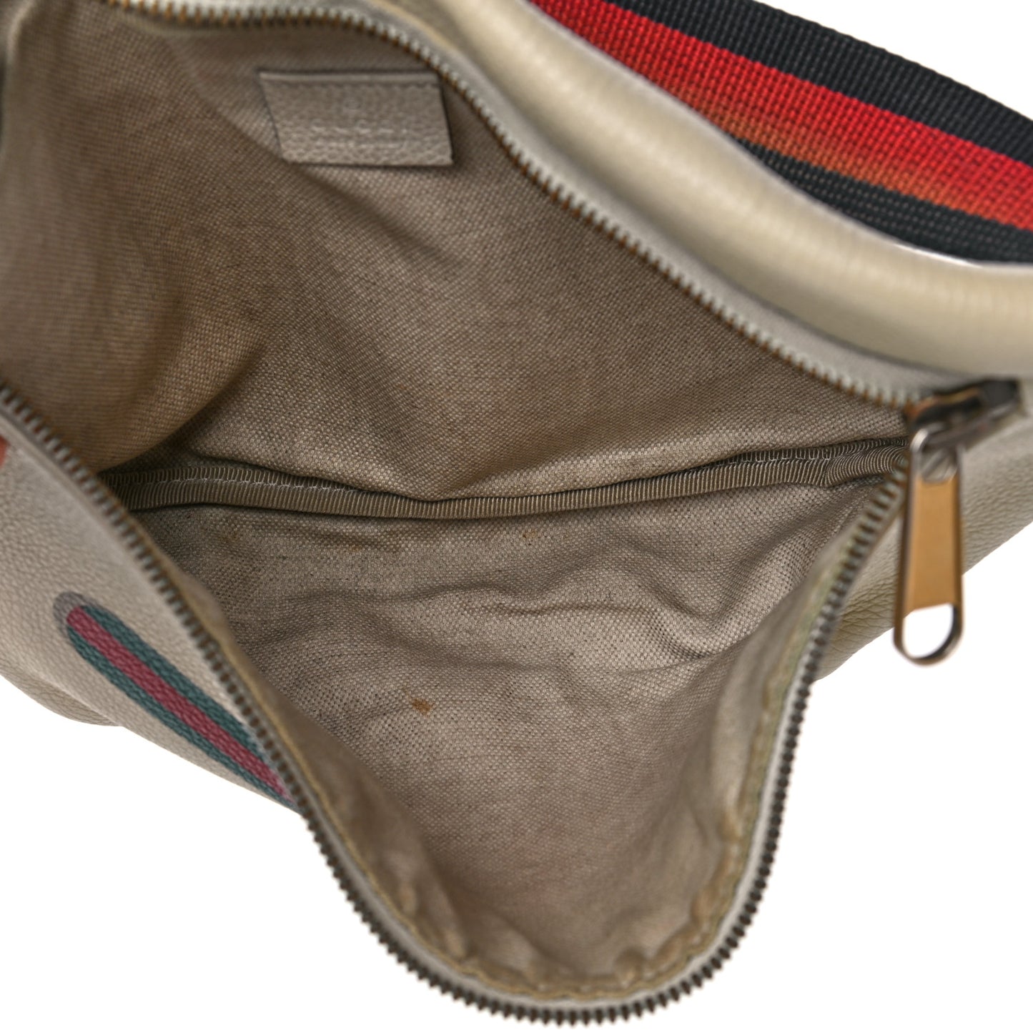 Grained Calfskin Logo Belt Bag White