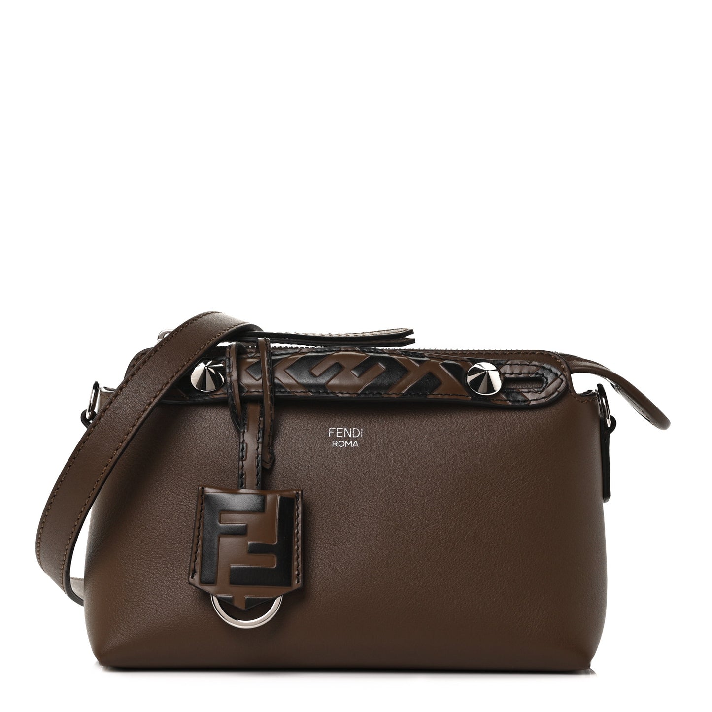 Vitello Dolce Bi-Color FF 1974 Embossed Mini By The Way Boston Bag Maya Black