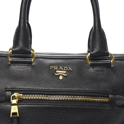 Prada Vitello Daino Shopping Satchel Black 9 of 9