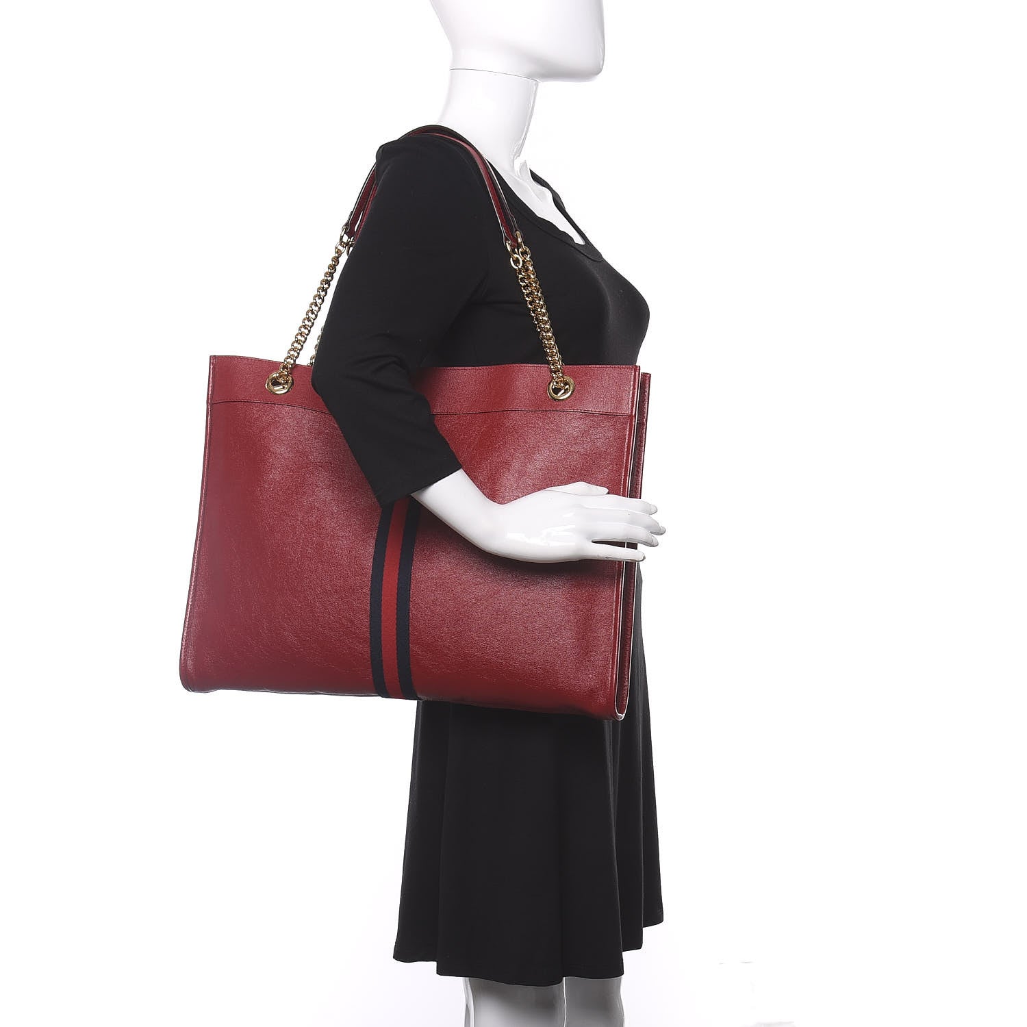Gucci Calfskin Large Rajah Chain Tote Romantic Cherry 2 of 9
