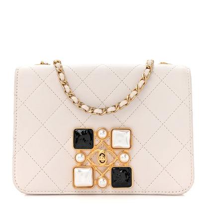 Chanel Calfskin Quilted Mini Bijoux Flap White 1 of 14
