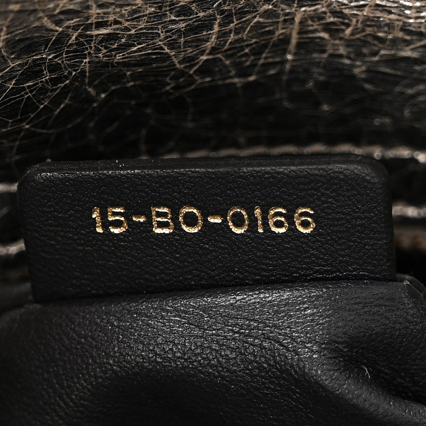 Metallic Crinkled Lambskin Cannage Mini Lady Dior Silver