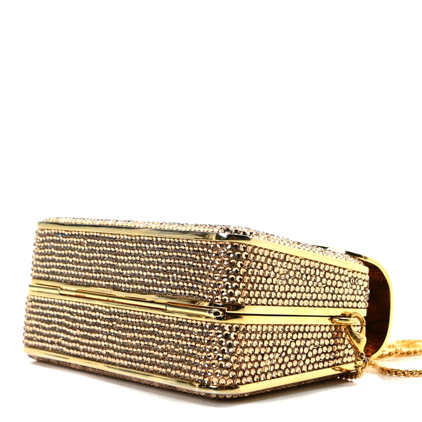 Swarovski Crystal Minaudiere Clutch Gold