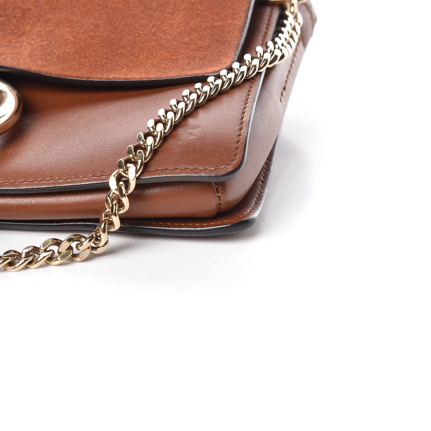 Chloe Suede Calfskin Small Faye Shoulder Bag Tobacco 9 of 17