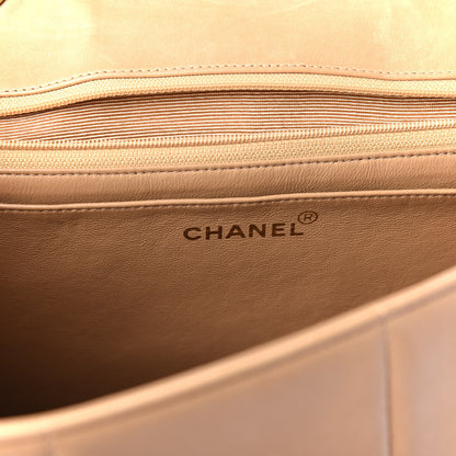 Chanel Lambskin Vertical Quilted Jumbo Single Flap Beige 7 of 9
