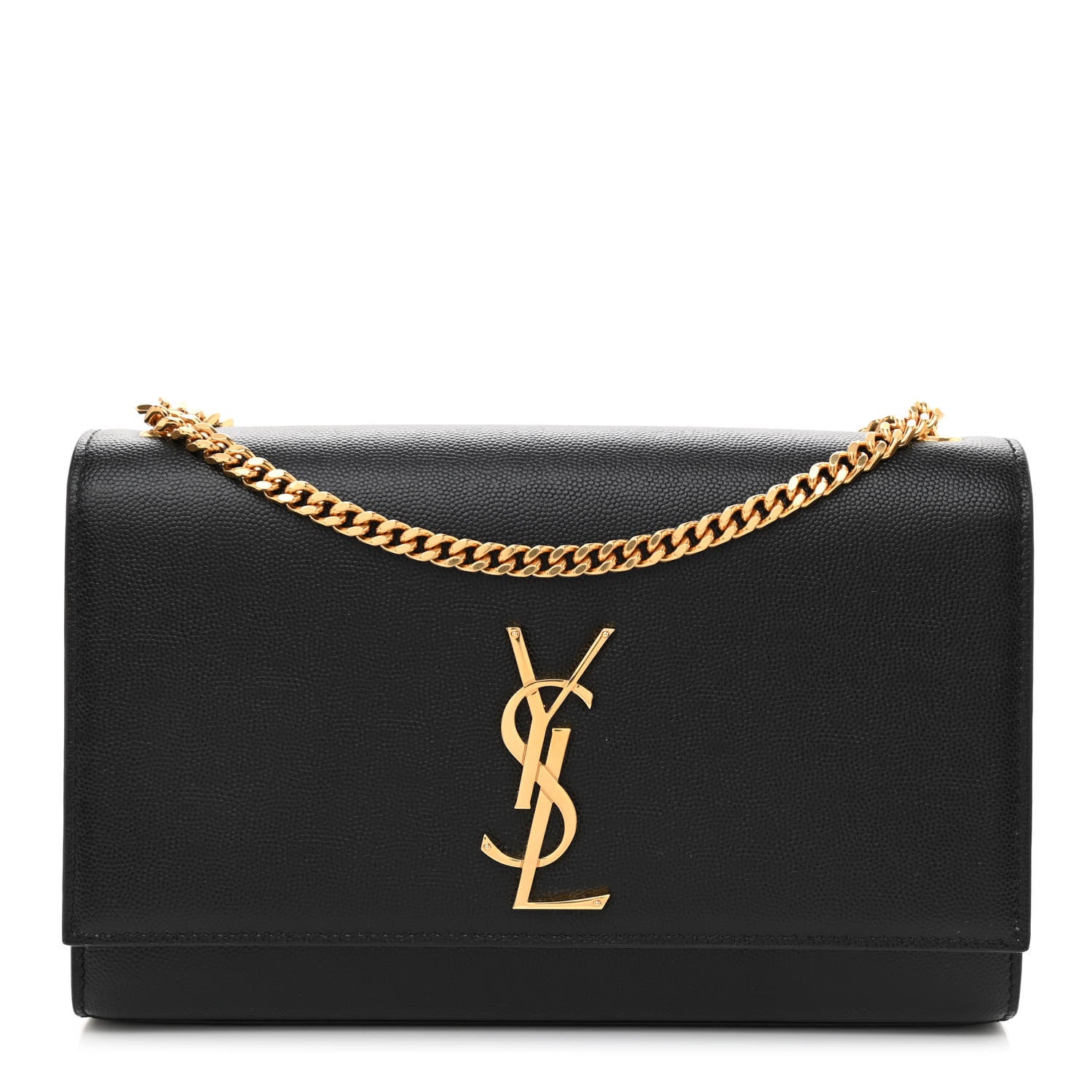 Saint Laurent Grain De Poudre Medium Classic Monogram Kate Satchel Black 1 of 8