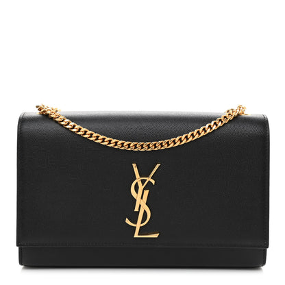 Saint Laurent Grain De Poudre Medium Classic Monogram Kate Satchel Black 1 of 8