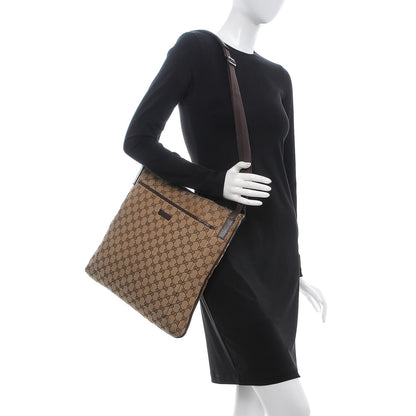 Gucci Monogram Large Flat Messenger Bag Dark Brown 2 of 9