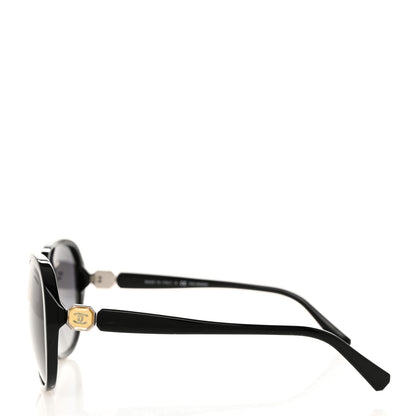 Chanel Acetate Polarized CC Round Sunglasses 5285 Black 3 of 7