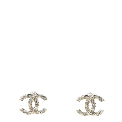Chanel Crystal CC Earrings Gold 1 of 5