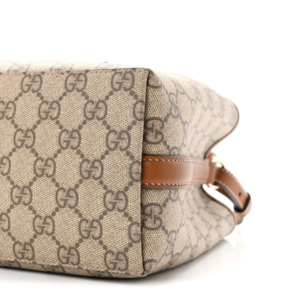 Gucci GG Supreme Monogram Emblem Medium Tote Bag Beige Dark Brown 10 of 10