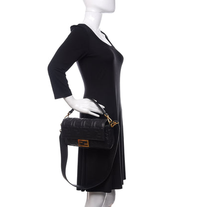 Fendi Nappa FF 1974 Embossed Baguette Black 3 of 10