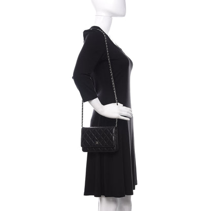Chanel Lambskin Quilted Wallet On Chain WOC Black 2 of 14