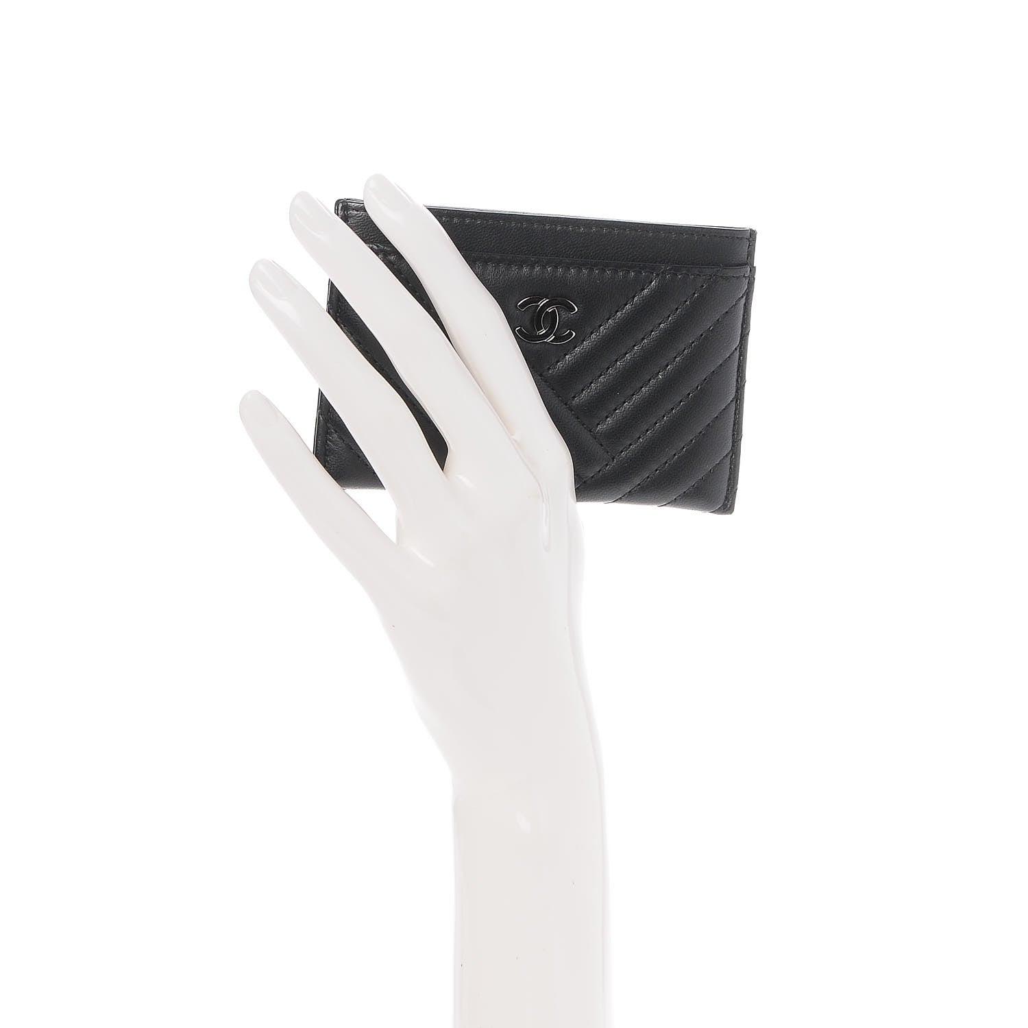 Chanel Lambskin Quilted CC Crossing Card Holder Black 2 of 15