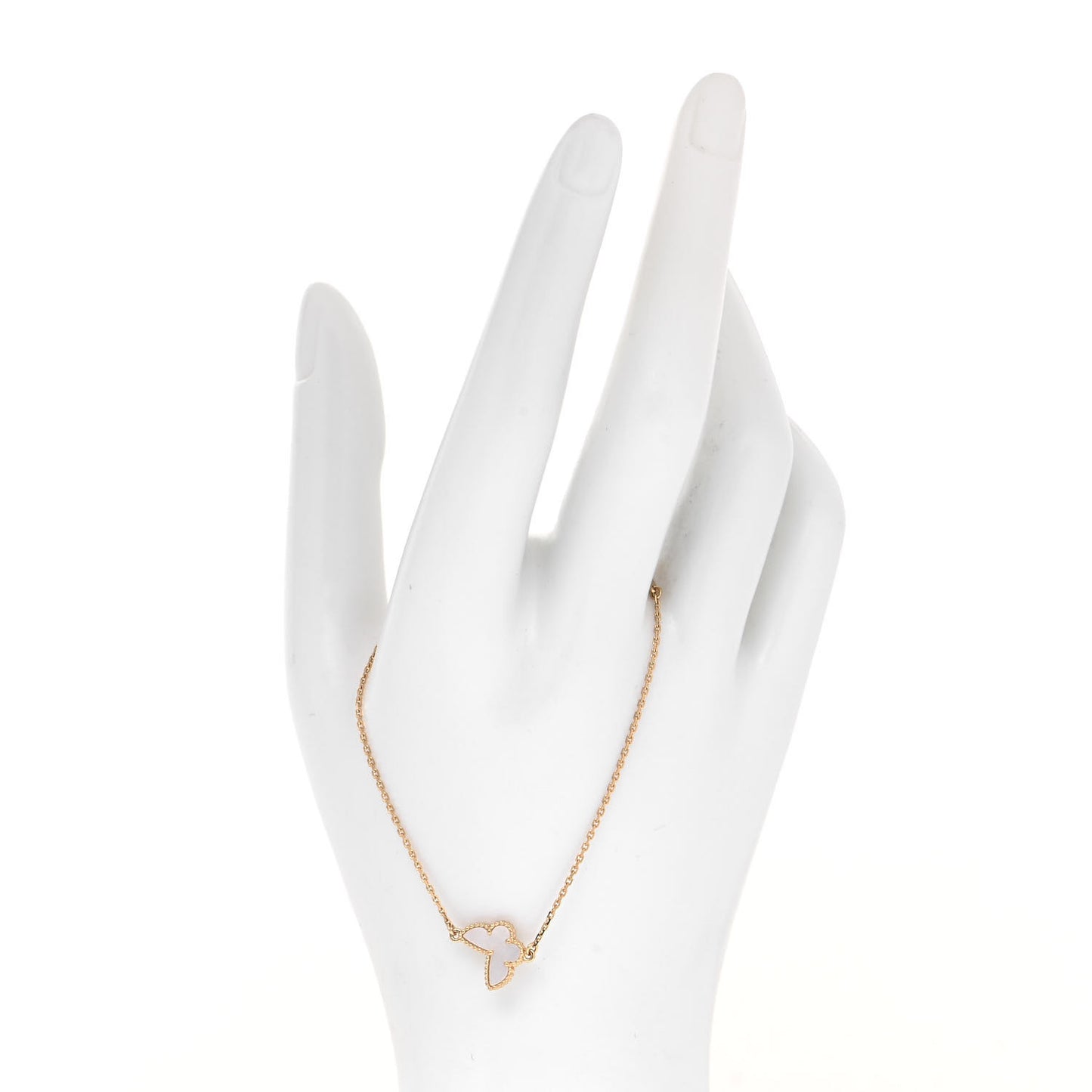 18K Yellow Gold Mother of Pearl Sweet Alhambra Butterfly Bracelet