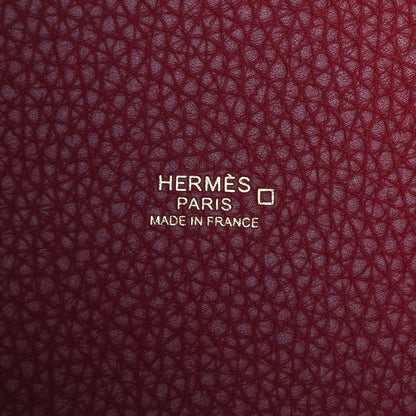 Hermes Taurillon Clemence Matte Alligator Picotin Lock Touch 22 MM Rouge Grenat 6 of 9