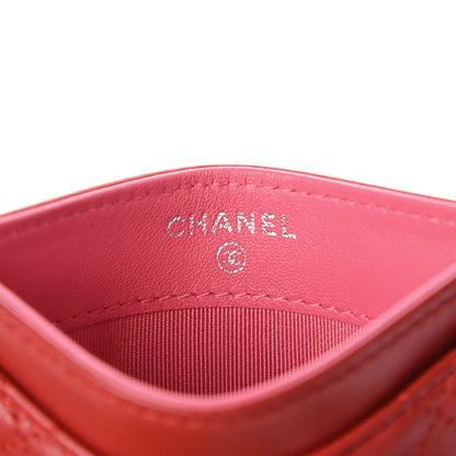 Chanel Lambskin Quilted Card Holder Red Pink 6 of 9