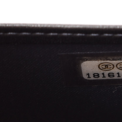 Chanel Iridescent Calfskin Quilted Tartan Button Yen Wallet Grey 7 of 7