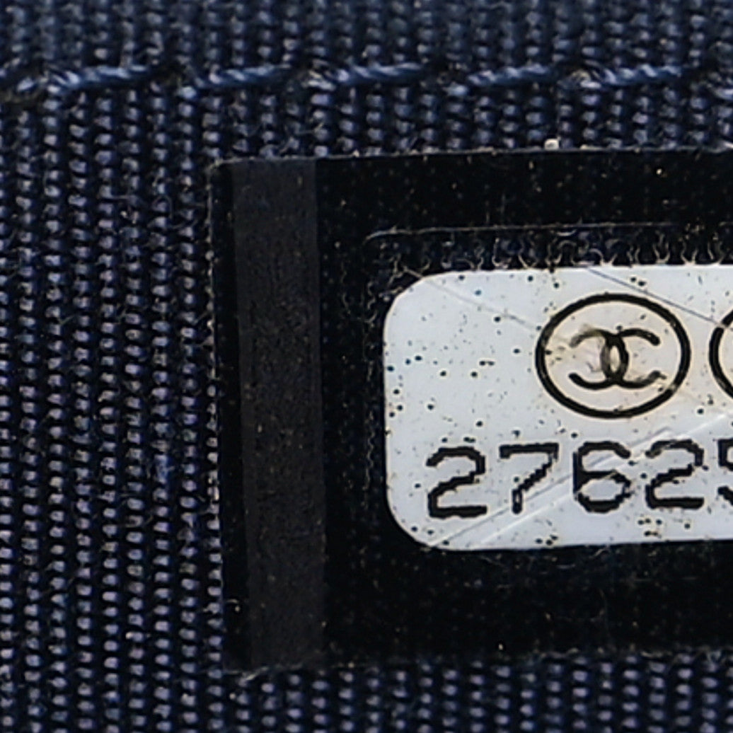 Chanel Caviar Quilted Boy Zip Around Coin Purse Wallet Navy Blue 7 of 7