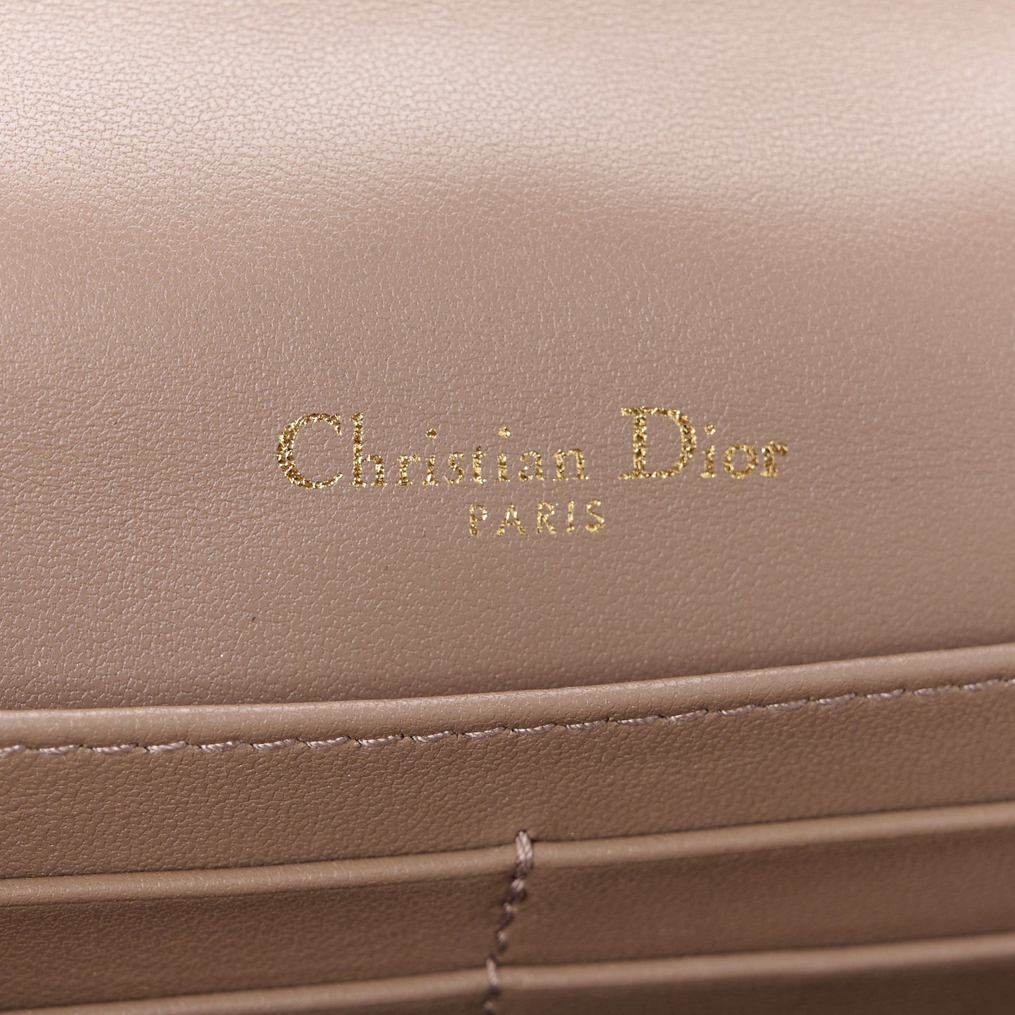Lambskin Cannage Chain My Dior Daily Chain Pouch Warm Taupe