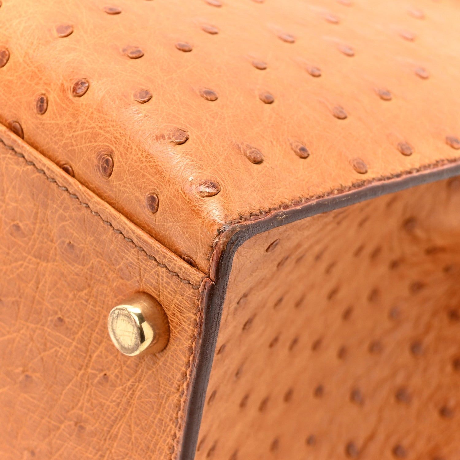 Hermes Ostrich Kelly Sellier 32 Gold 12 of 14
