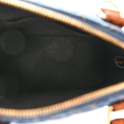 Louis Vuitton Denim Calfskin Reverse Monogram Malletage Alma BB Blue 5 of 9