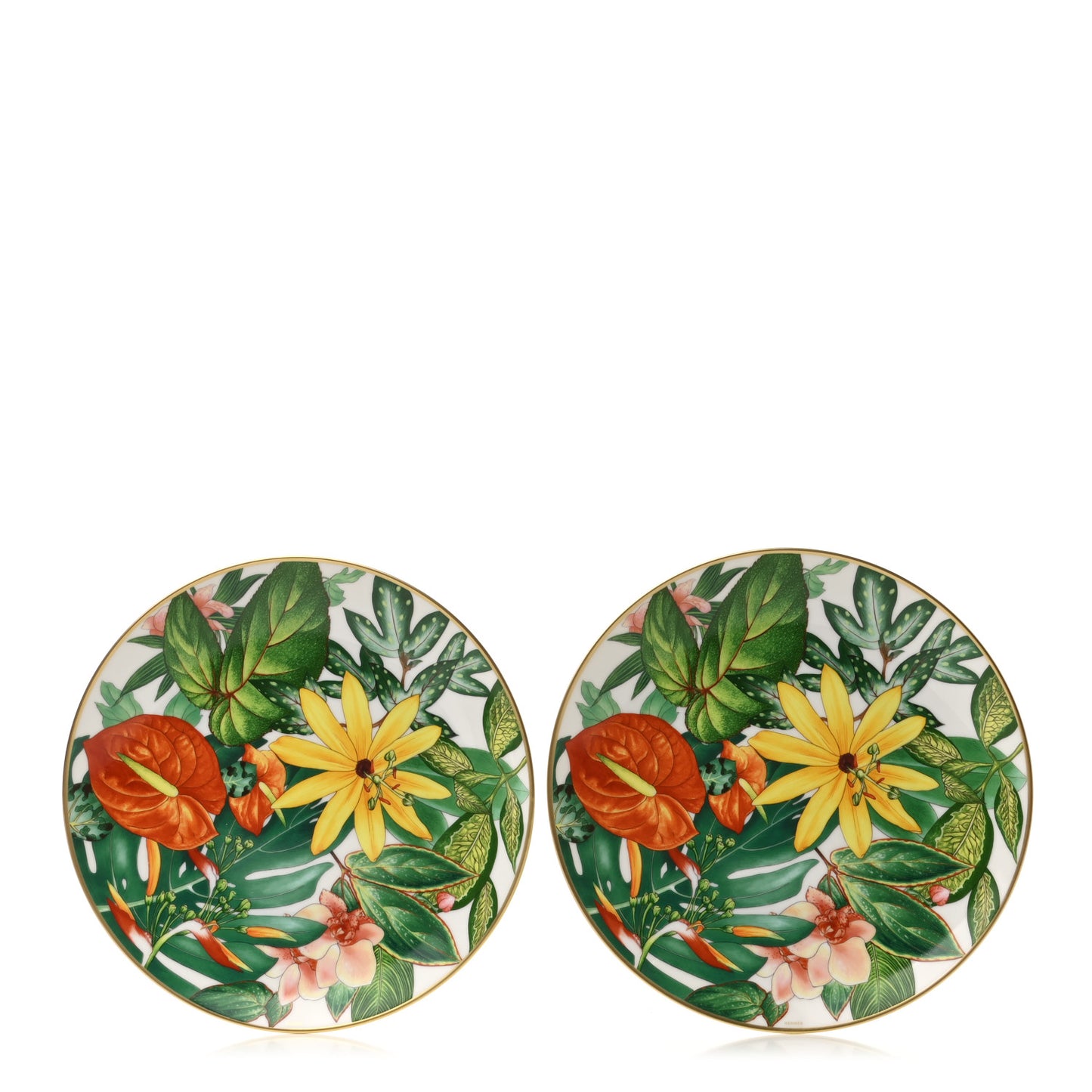 Porcelain Passifolia Dessert Plate N°2 Set of 2