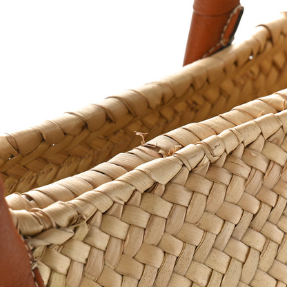 Chloe Raffia Small Grain Calfskin Medium Marcie Basket Tan 11 of 11