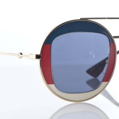 Gucci Round Frame Sylvie Web Sunglasses GG0105S Gold 8 of 9