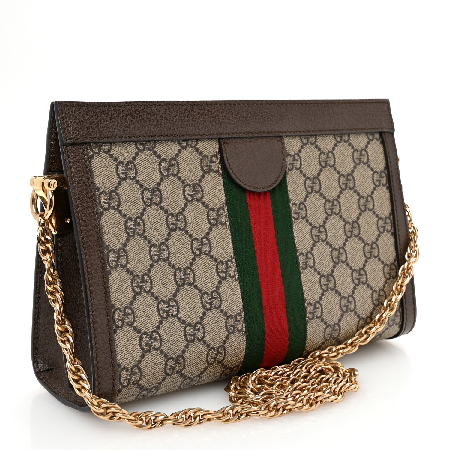 Gucci GG Supreme Monogram Web Small Ophidia Chain Shoulder Bag Brown 3 of 10