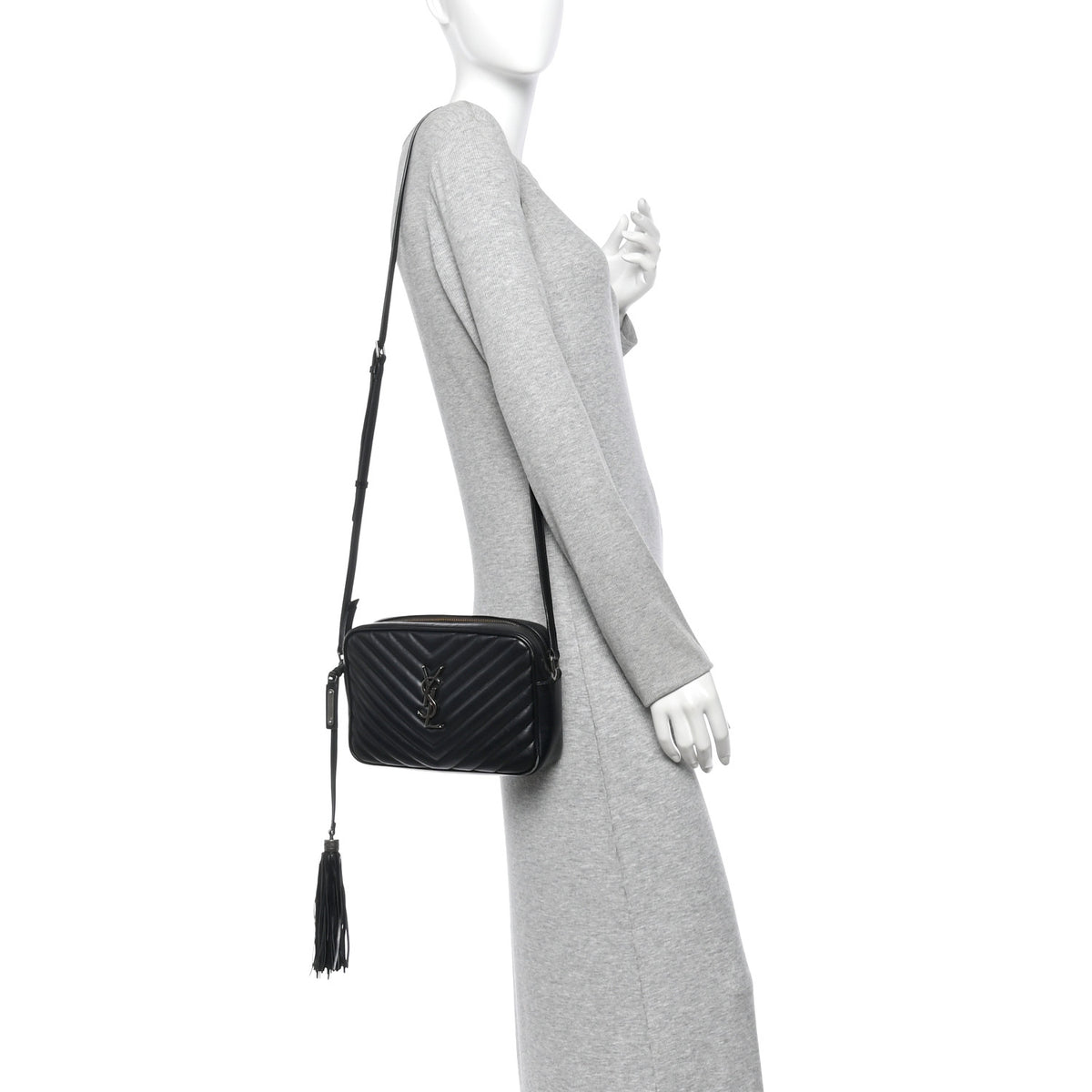 Calfskin Matelasse Monogram Lou Camera Bag Black
