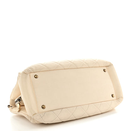 Chanel Calfskin Quilted Small CC Crown Tote Beige 4 of 14