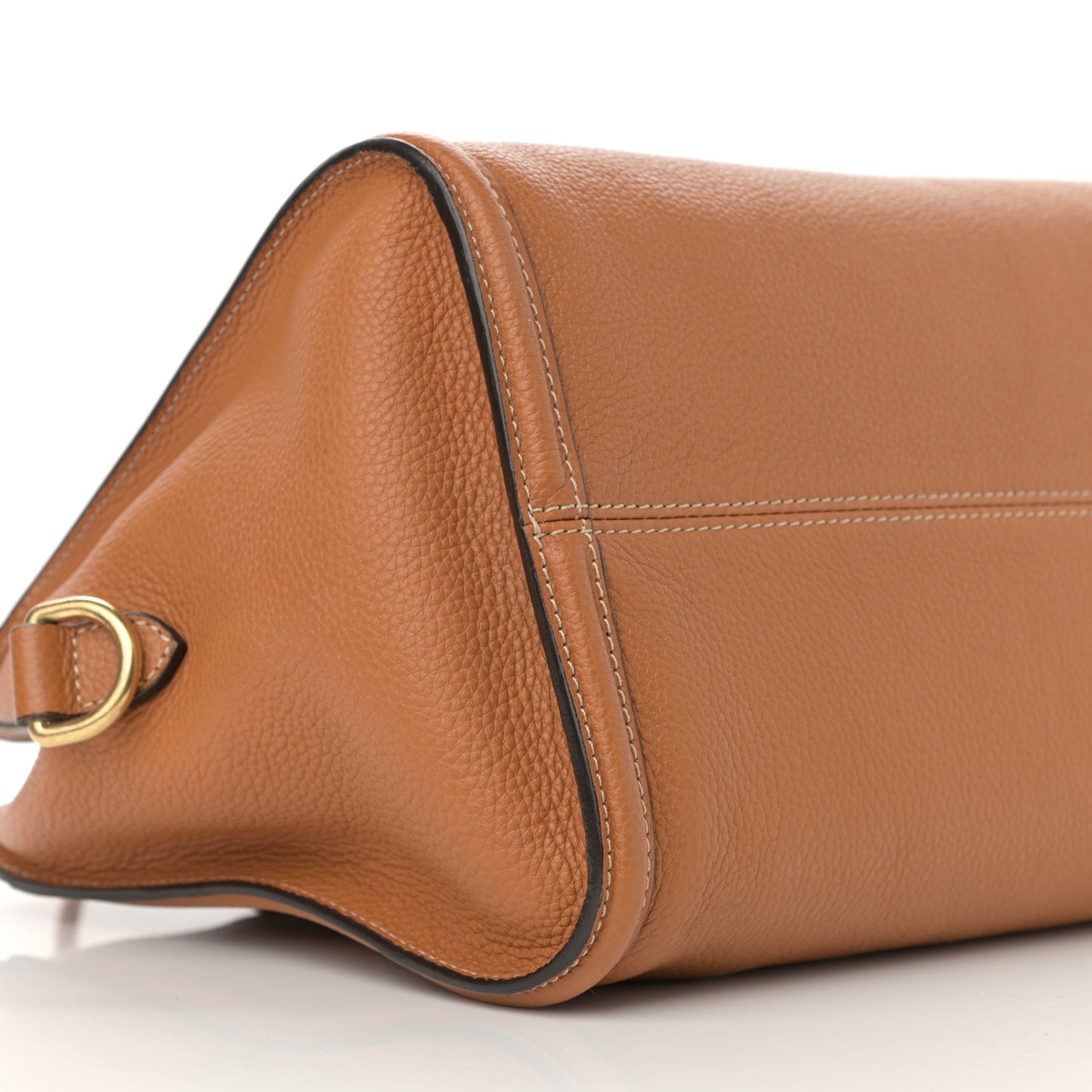 Pebbled Calfskin Small Skull Padlock Zip Around Tote Camel