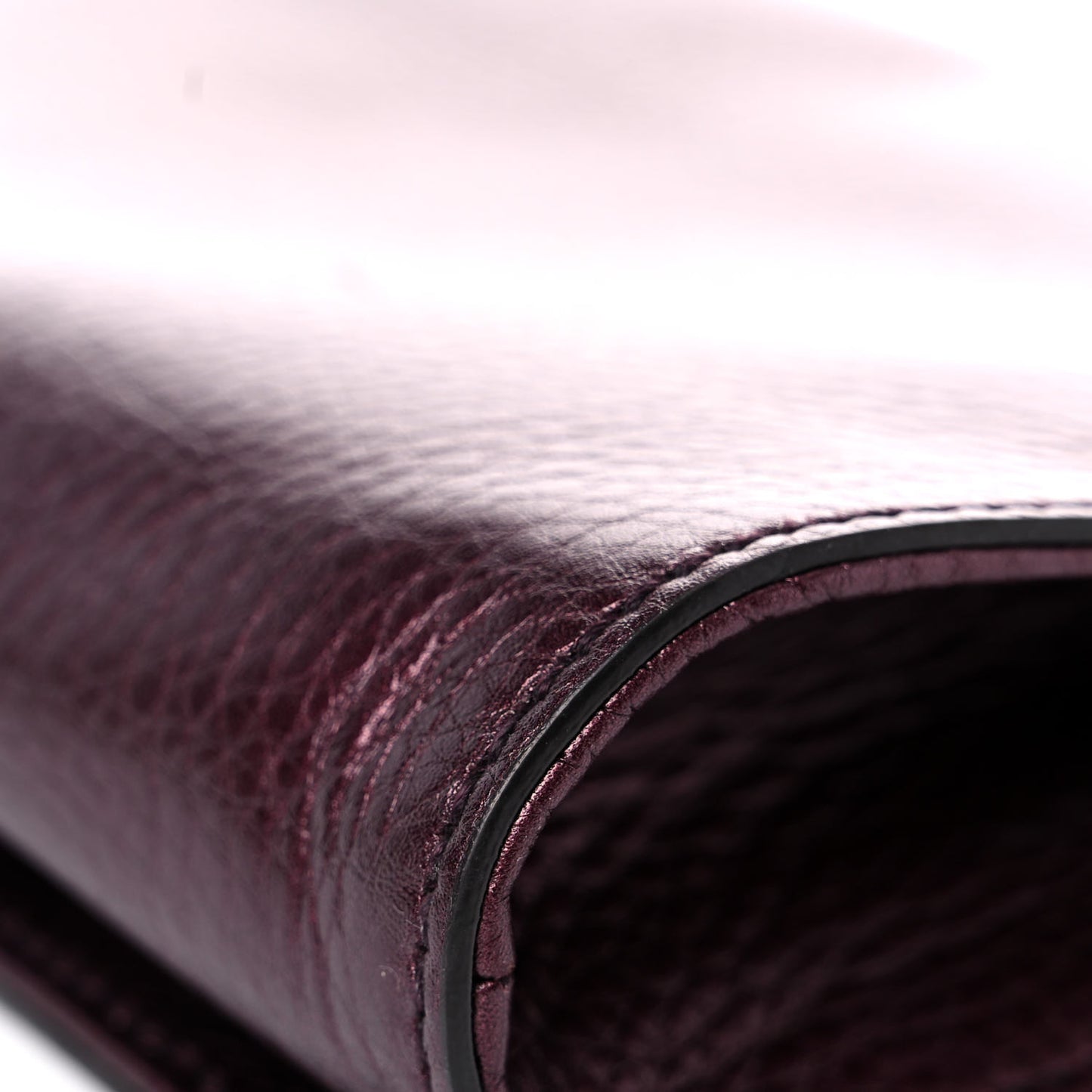 Metallic Cellarius Calfskin Medium Soho Clutch Classic Burgundy
