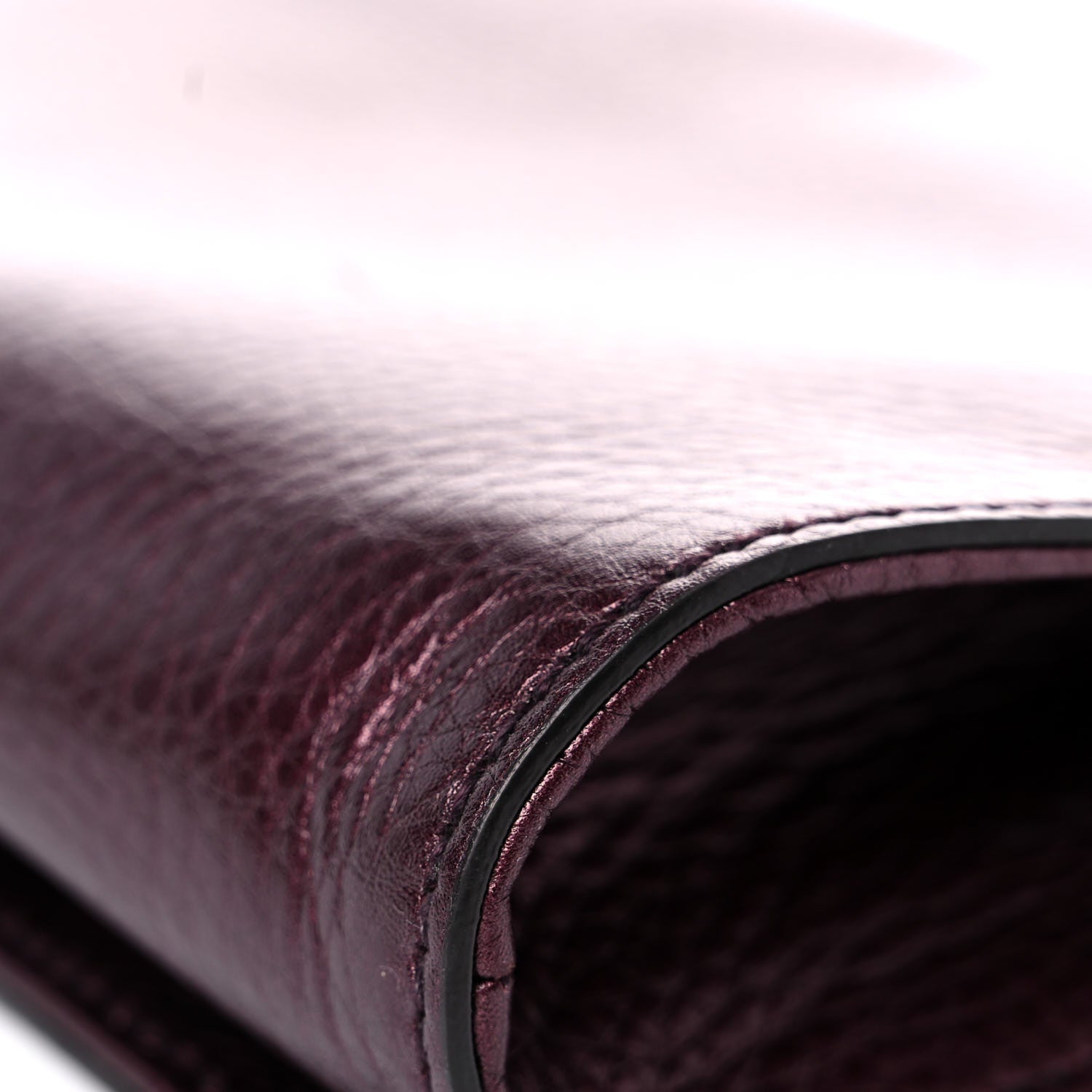 Gucci Metallic Cellarius Calfskin Medium Soho Clutch Classic Burgundy 12 of 13