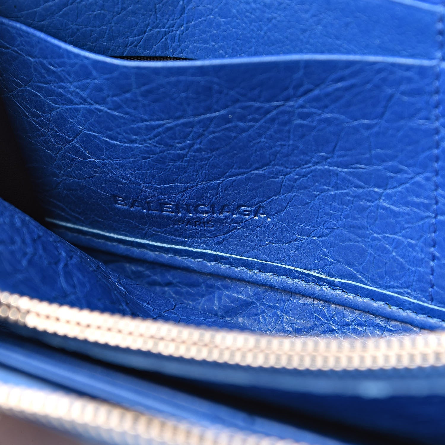Balenciaga Agneau Giant 12 Silver Hardware Continental Zip Around Wallet Bleu Lazuli 6 of 11